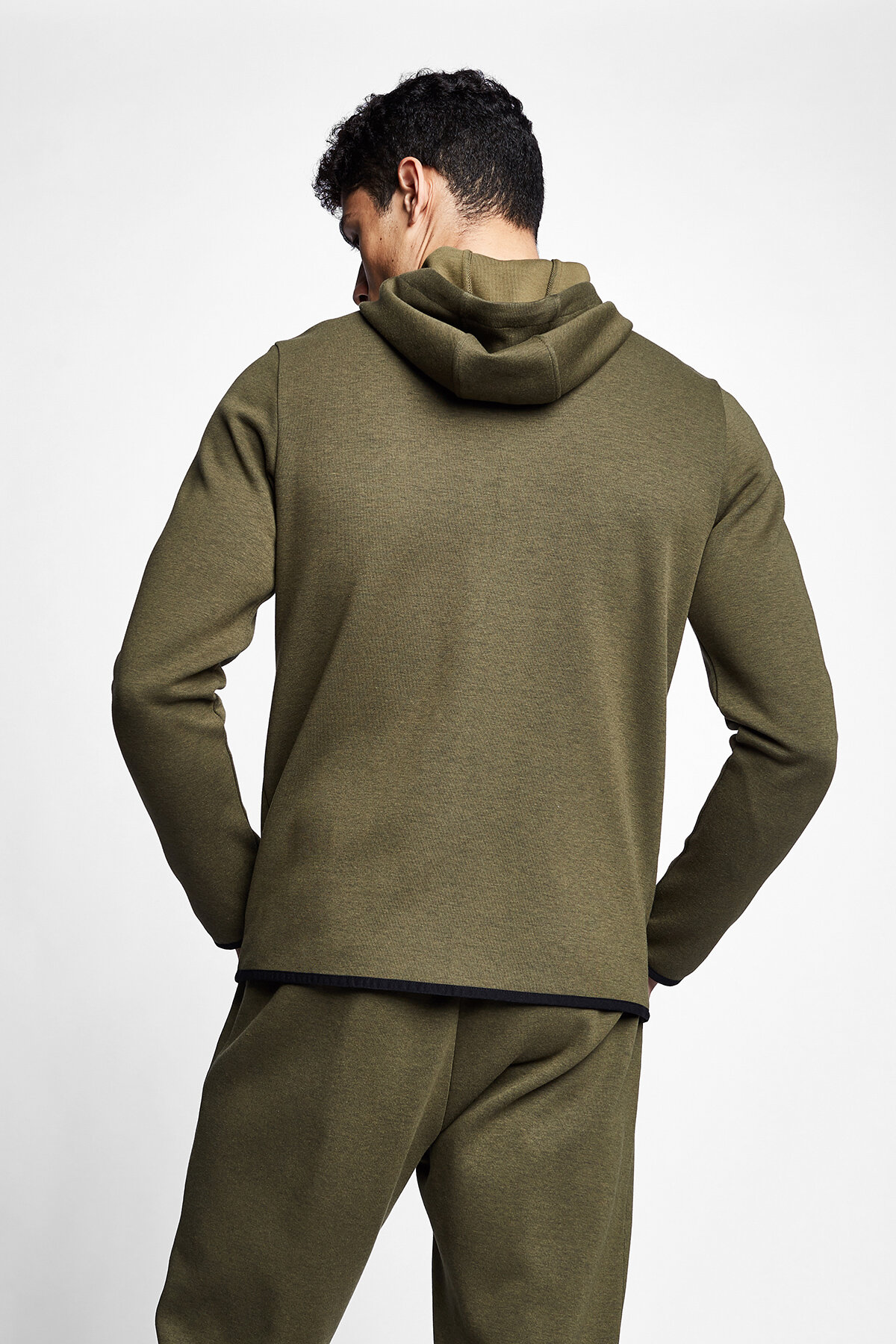 LESCON Haki Erkek Fermuarlı Kapüşonlu Sweatshirt 21N-1123 | Lescon