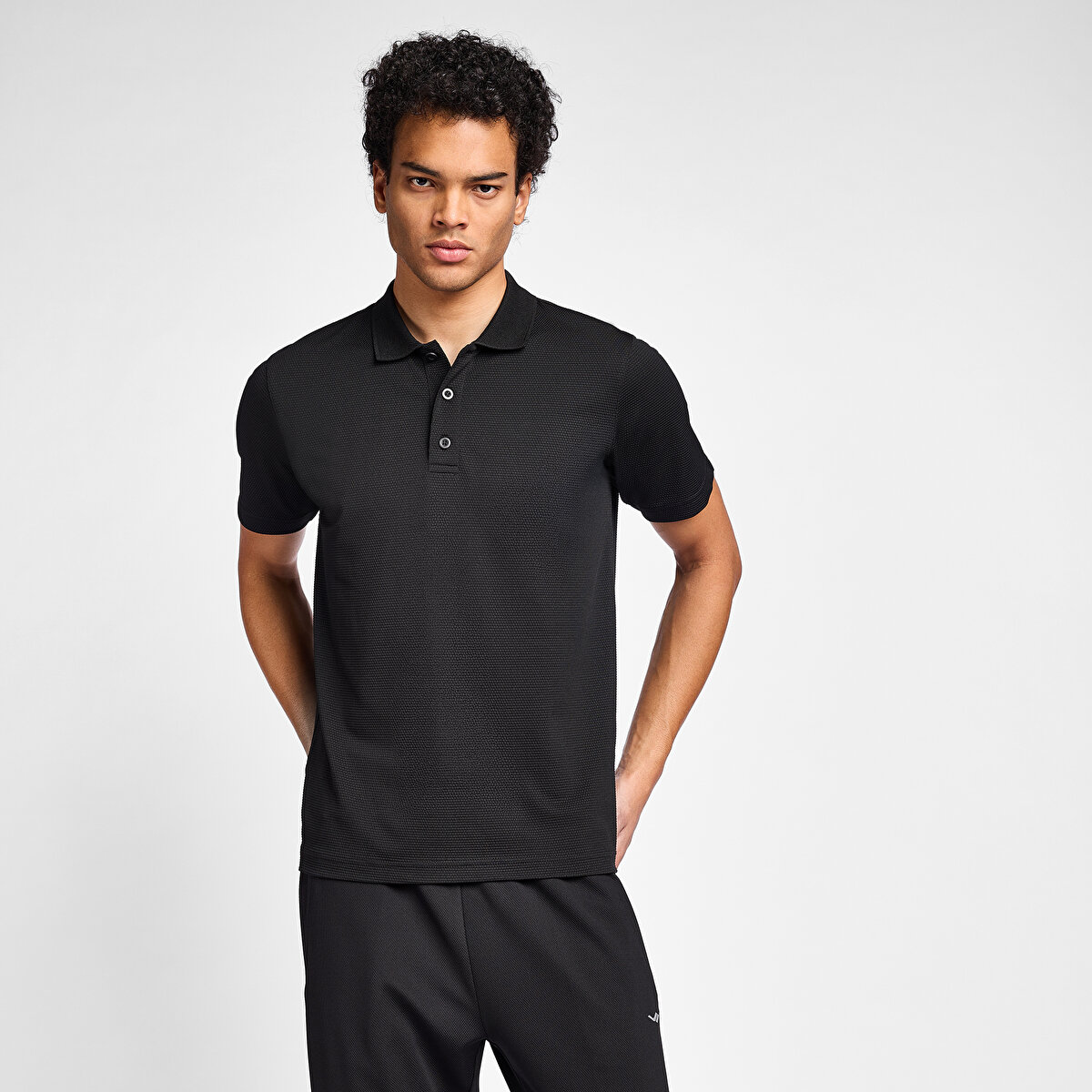Erkek Siyah Polo Yaka T-Shirt 25S-1297 Erkek | Lescon