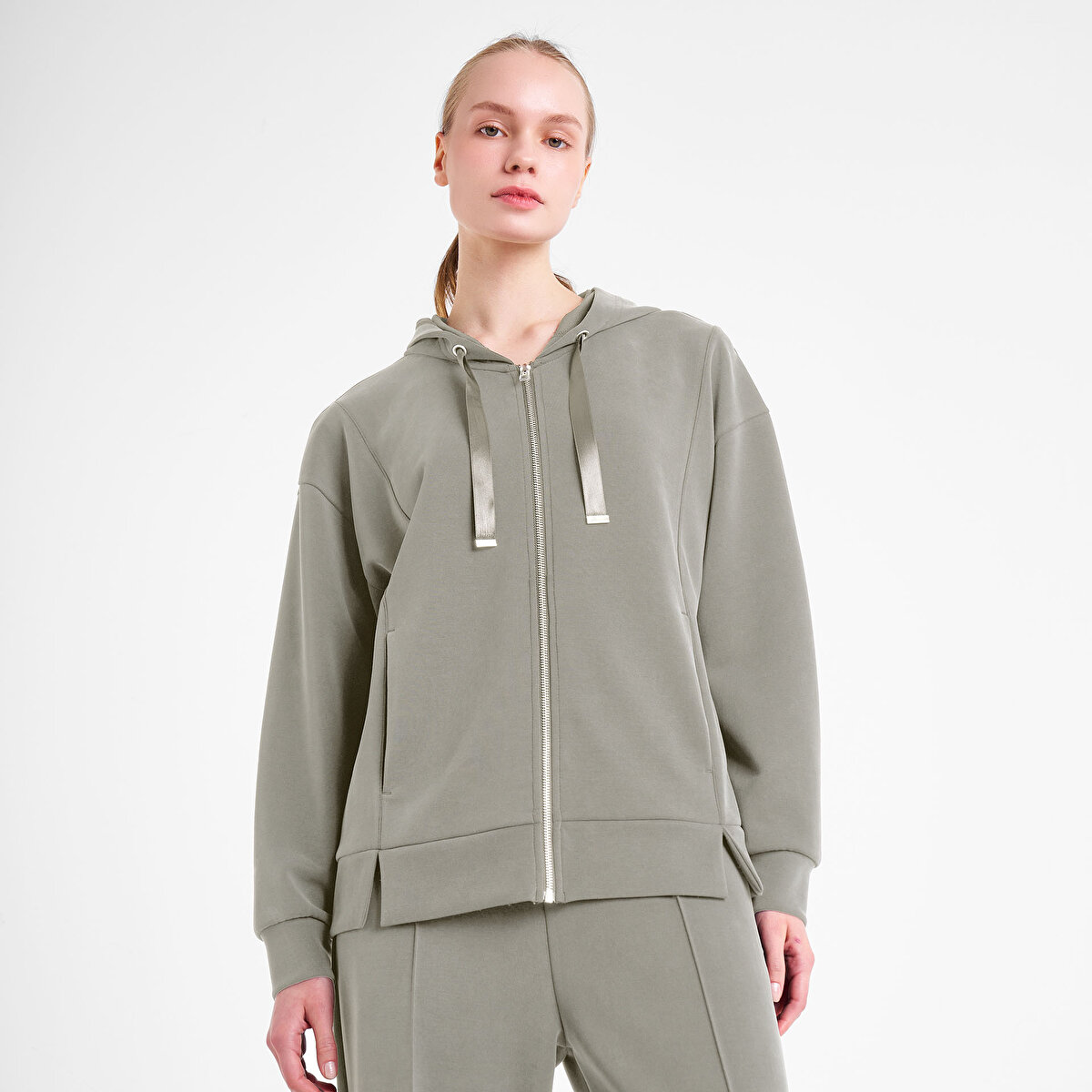 LESCON Kadın Fermuarlı Kapüşonlu Sweatshirt 25N-2103 | Lescon.com.tr