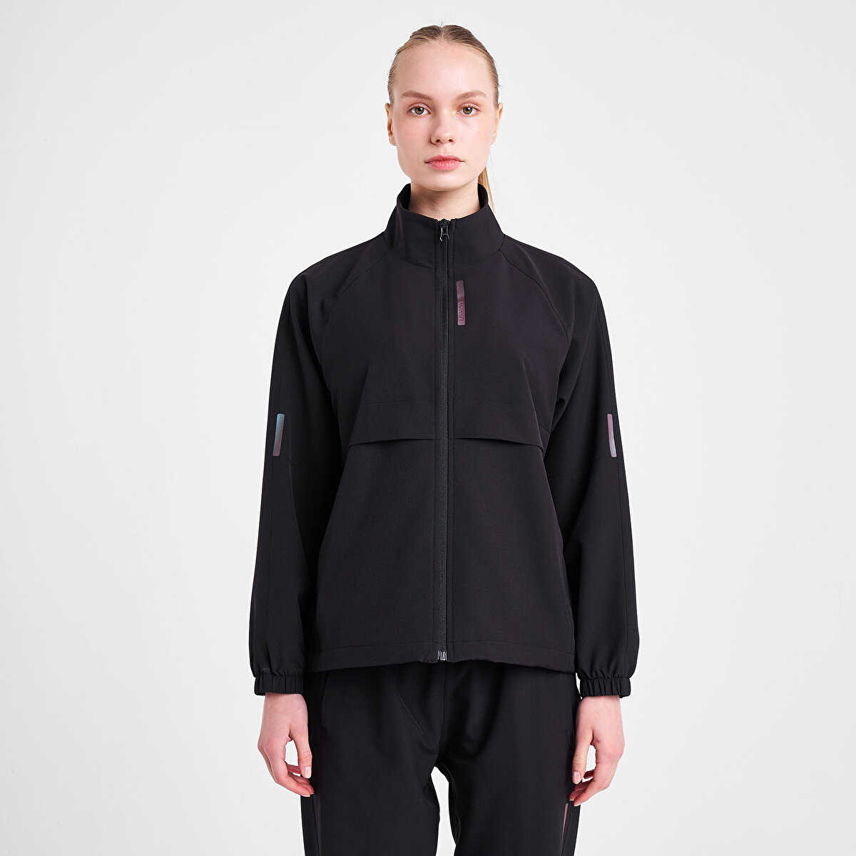 Kadın Siyah Fermuarlı Sweatshirt 25N-2135 | Lescon