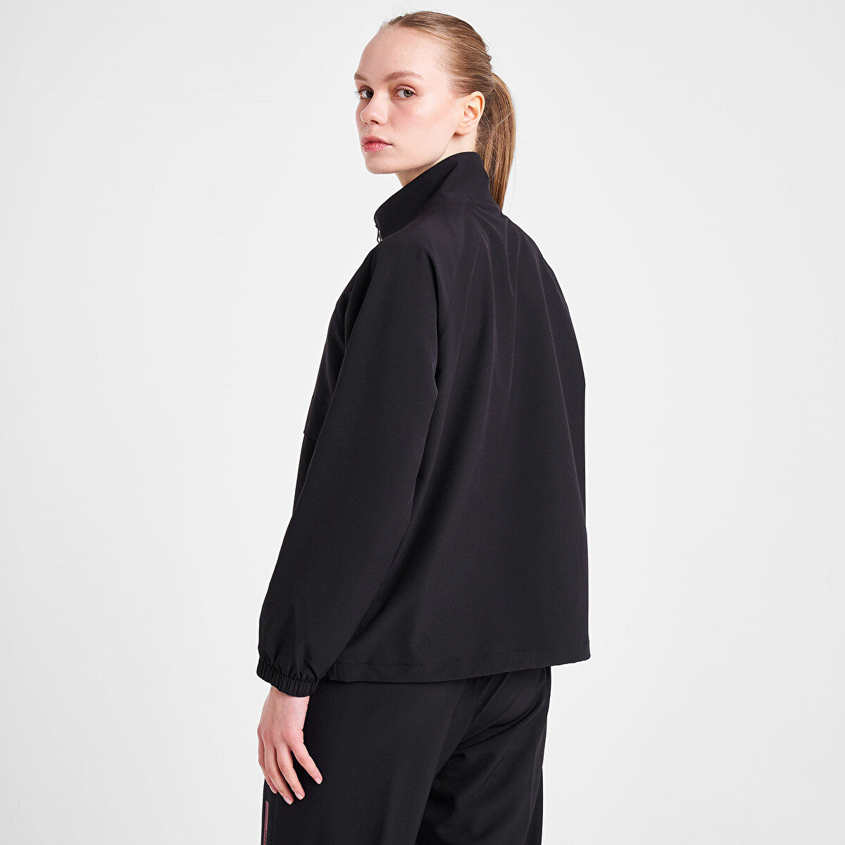 Kadın Siyah Fermuarlı Sweatshirt 25N-2135 | Lescon