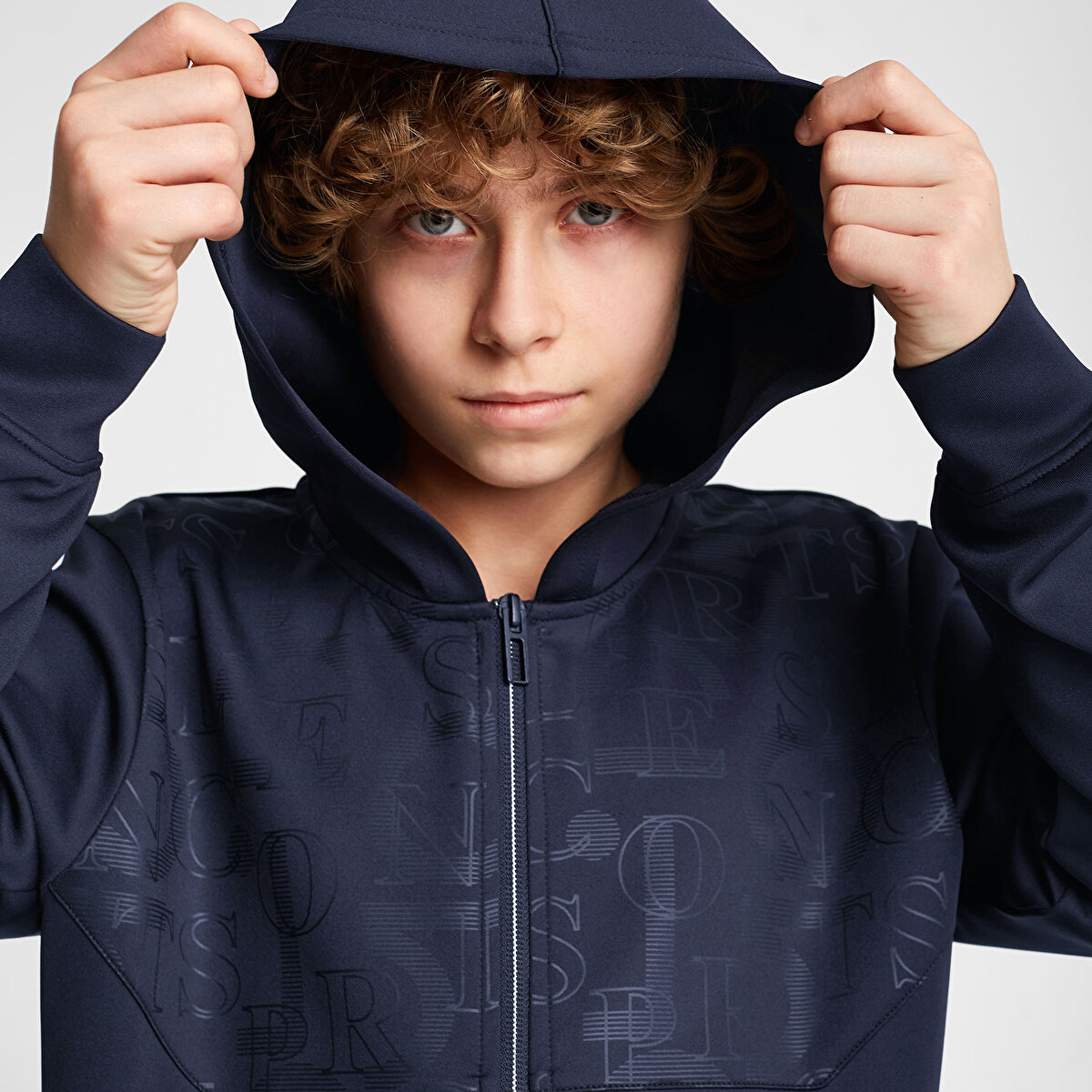 Çocuk Lacivert Kapüşonlu Sweatshirt 25N-3135 | Lescon