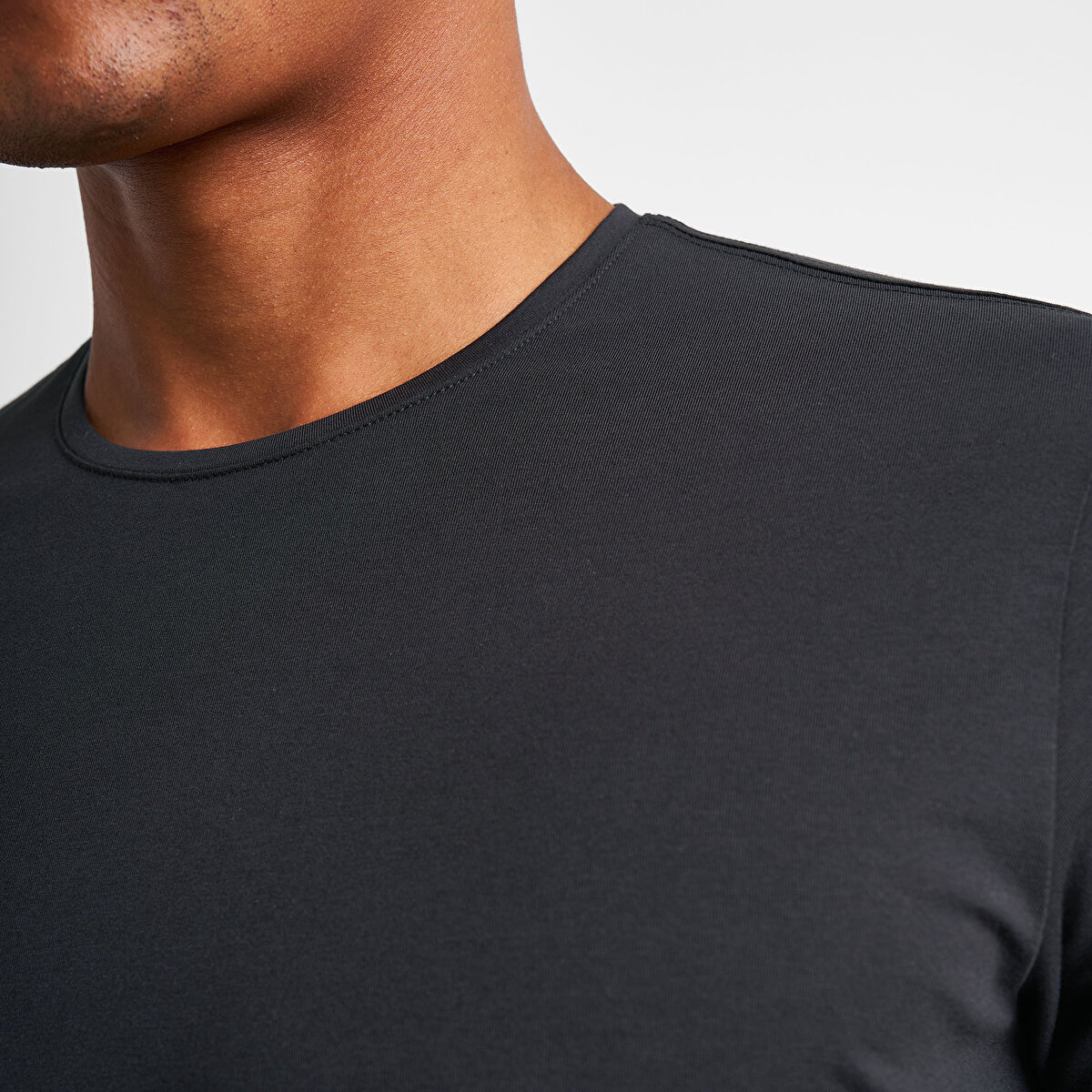 Erkek Gri Uzun Kollu T-Shirt 25S-1236 | Lescon