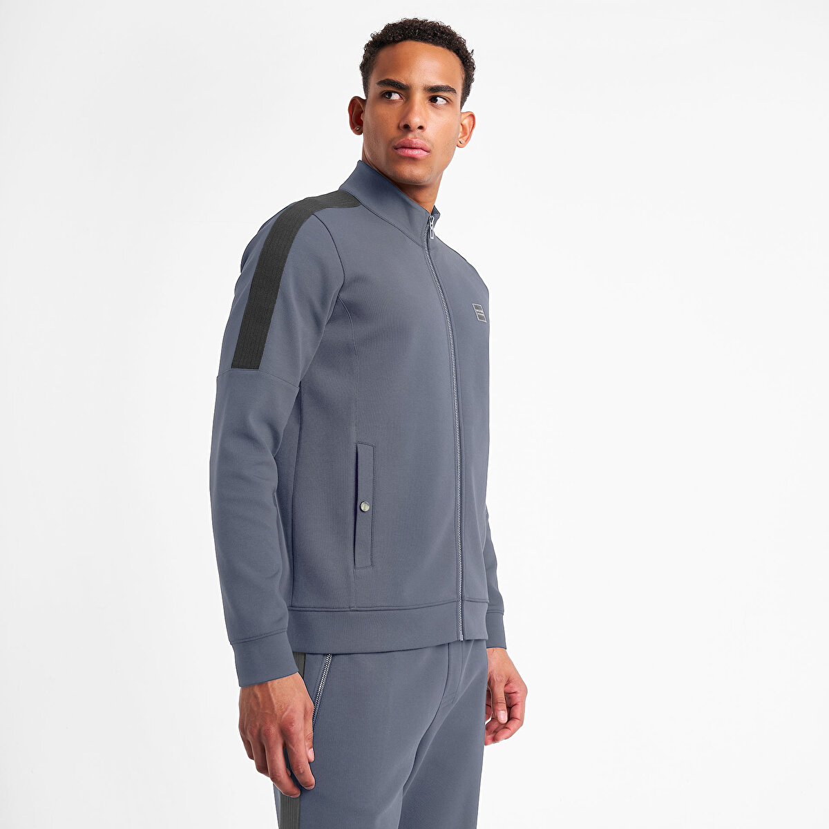 Erkek Gri Fermuarlı Sweatshirt 25N-1141 | Lescon