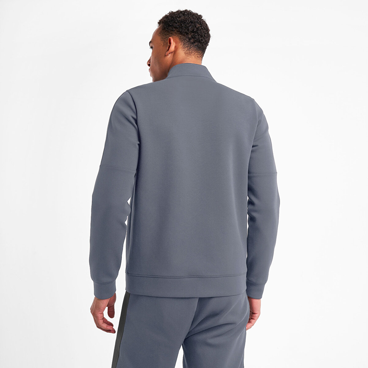 Erkek Gri Fermuarlı Sweatshirt 25N-1141 | Lescon