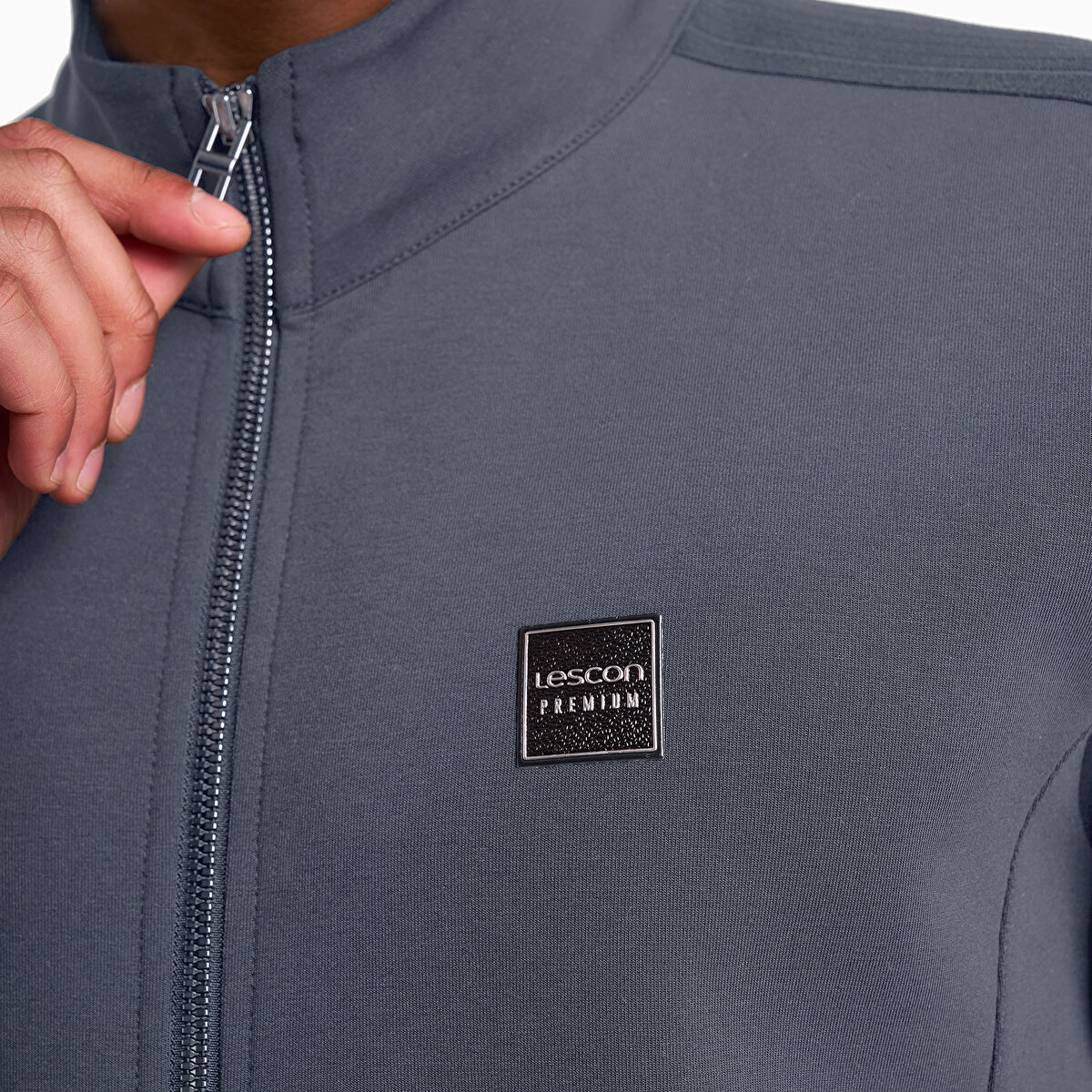 Erkek Gri Fermuarlı Sweatshirt 25N-1141 | Lescon
