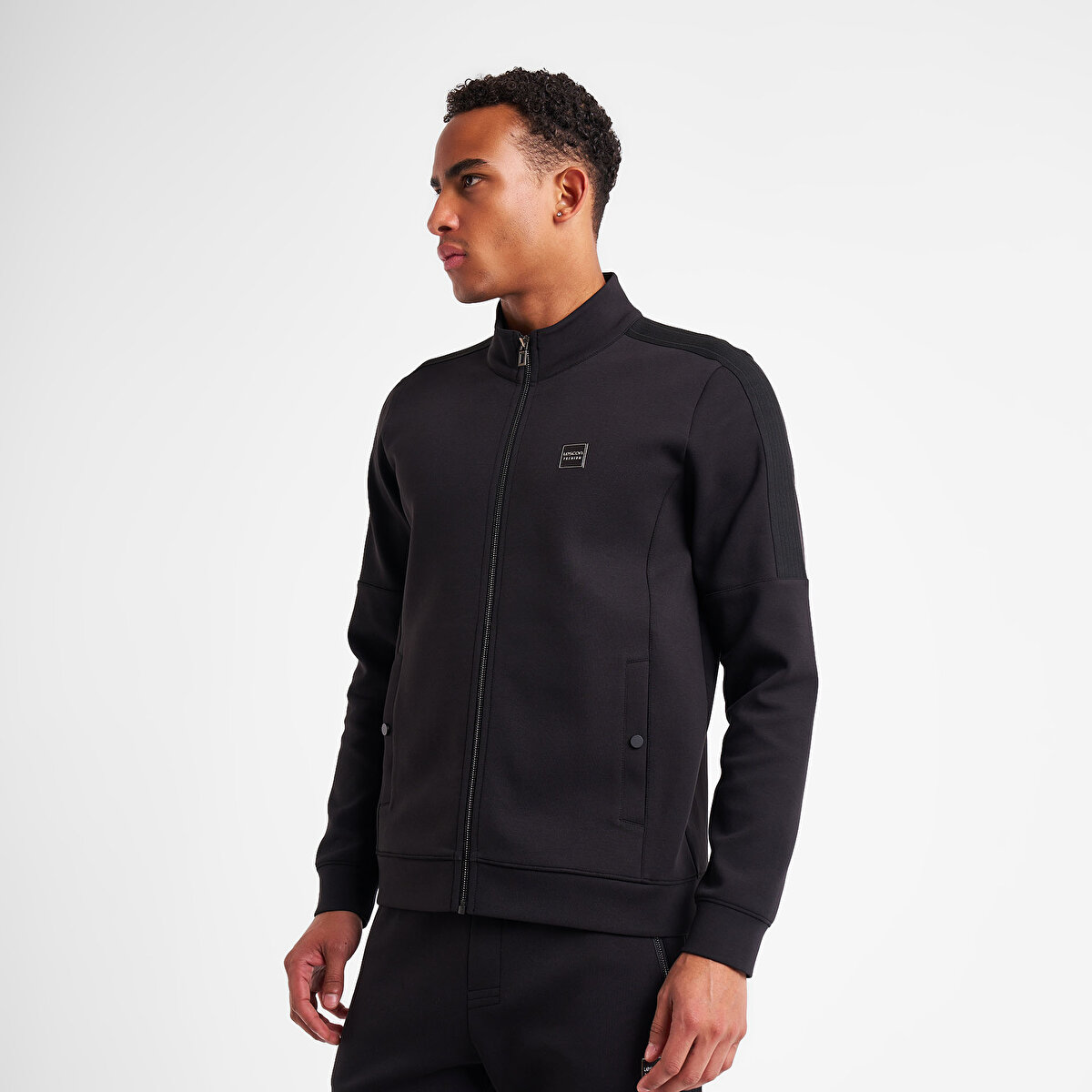 Erkek Siyah Fermuarlı Sweatshirt 25N-1141 | Lescon