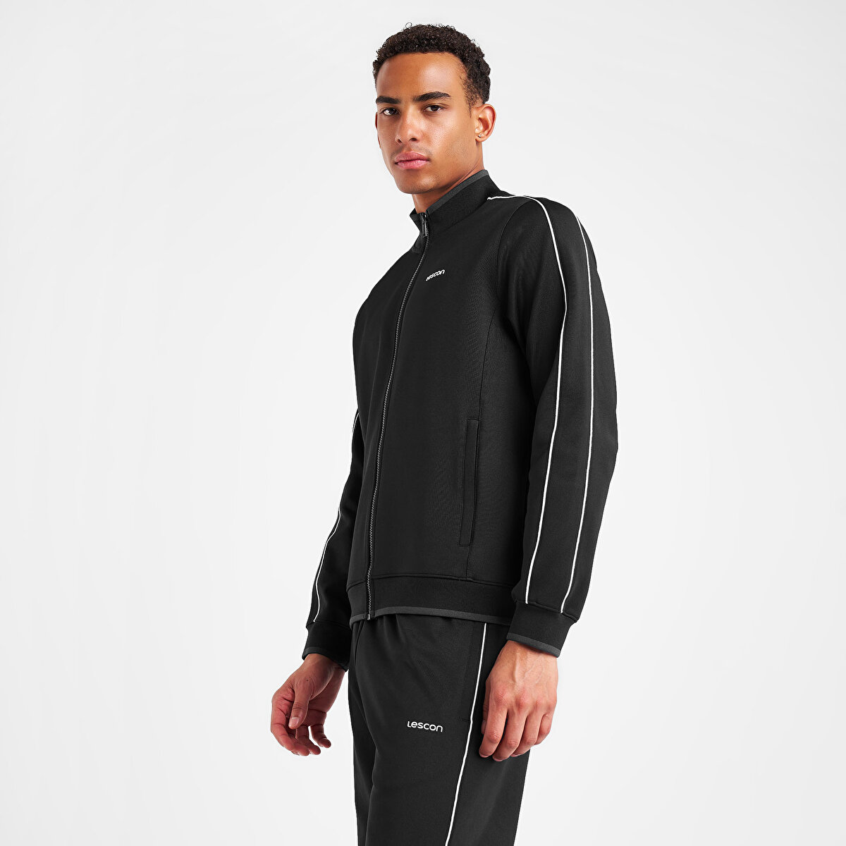 Erkek Siyah Fermuarlı Sweatshirt 25N-1150 | Lescon