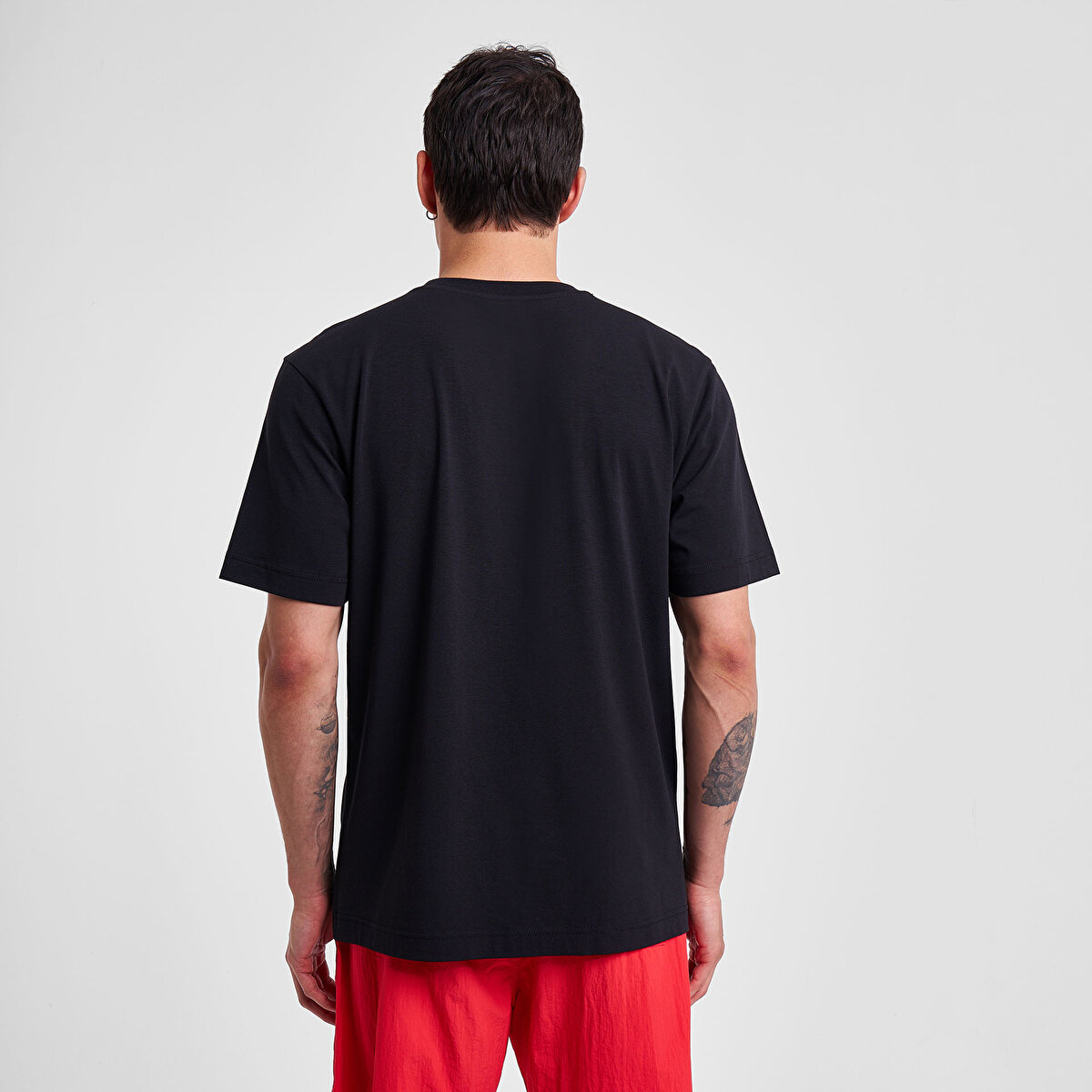 Erkek Siyah Kısa Kollu T-Shirt 25Y-1166 | Lescon