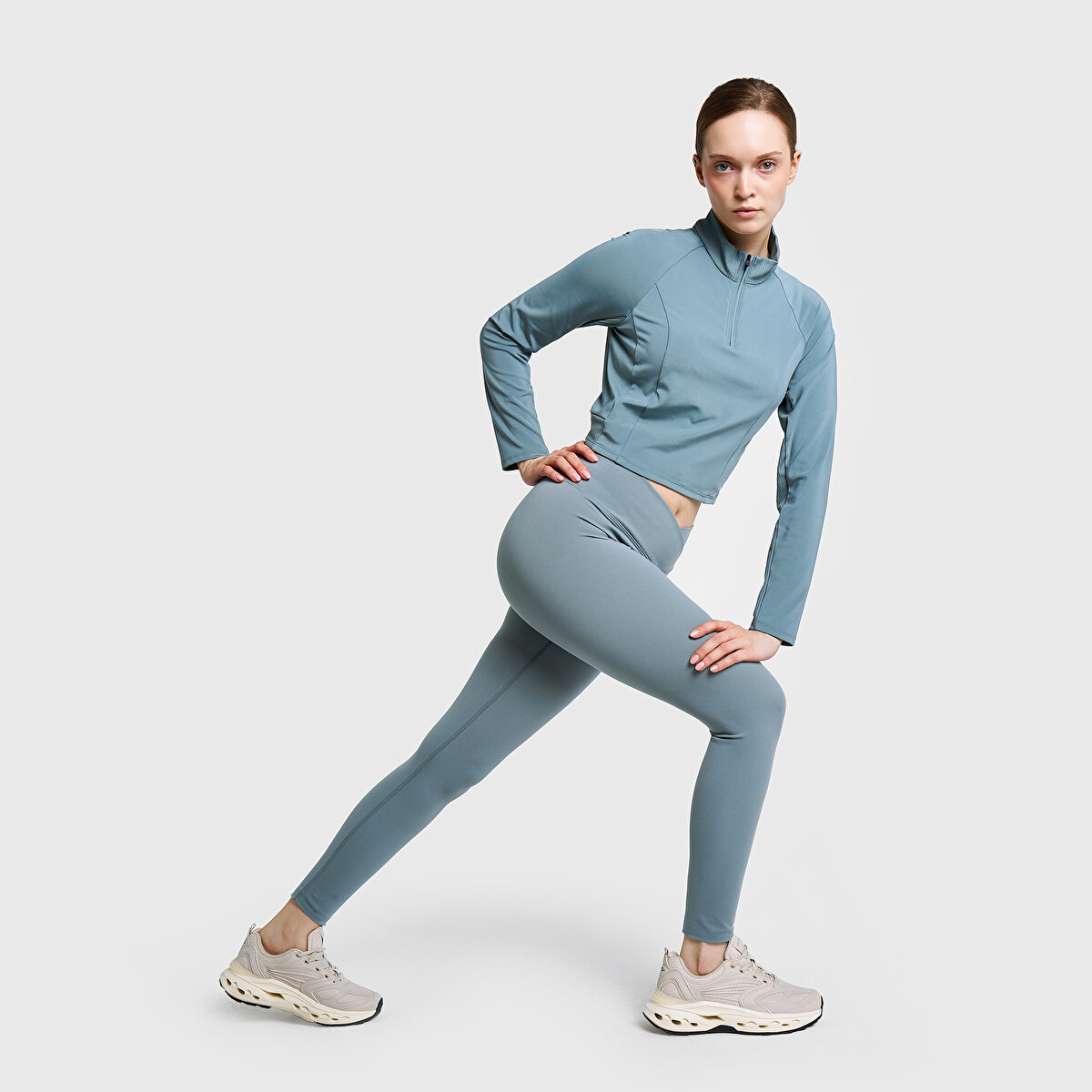 LESCON Kadın Antrenman Yarım Fermuarlı Sweatshirt 26B-2059