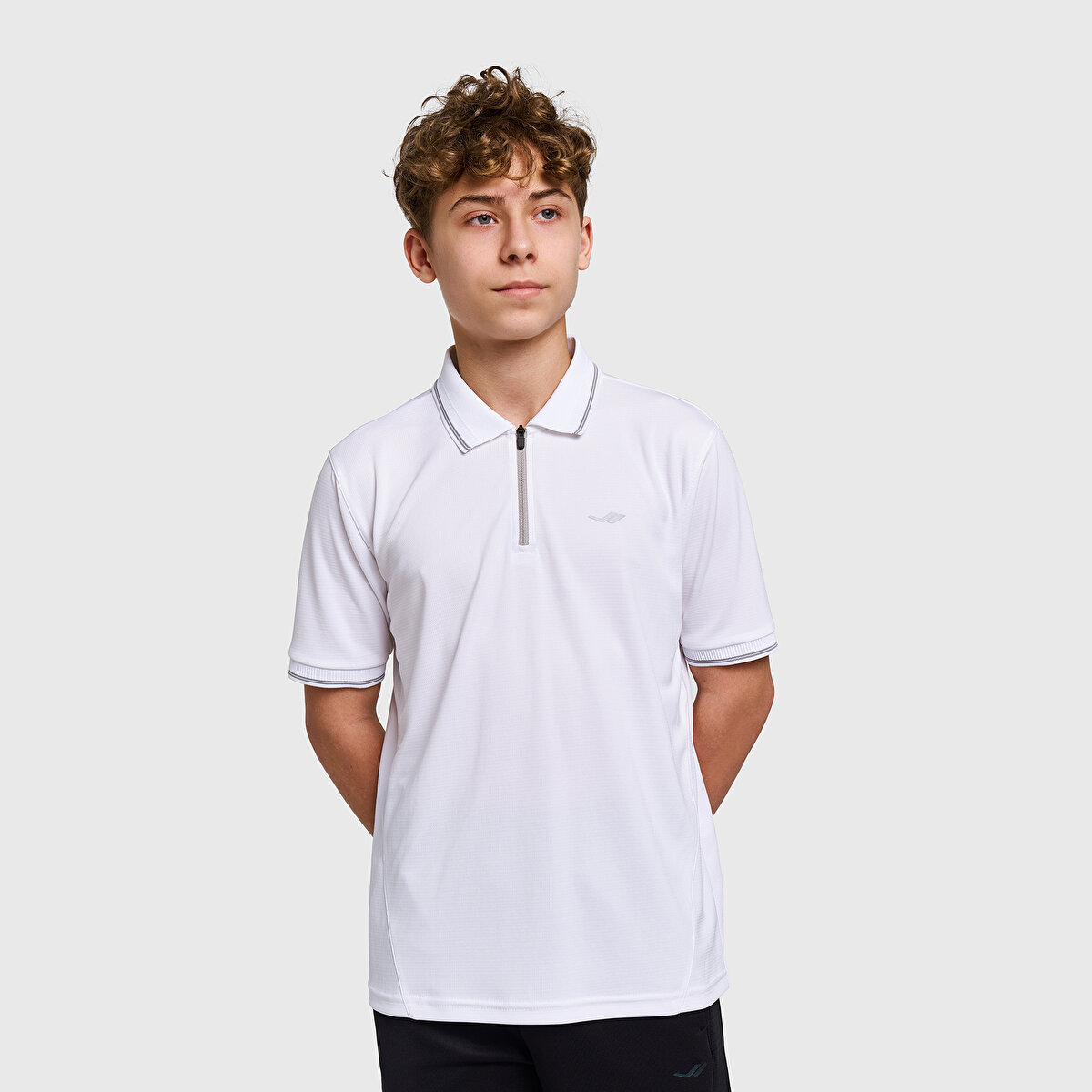 Çocuk Beyaz Polo Yaka T-Shirt 26S-3046 | Lescon