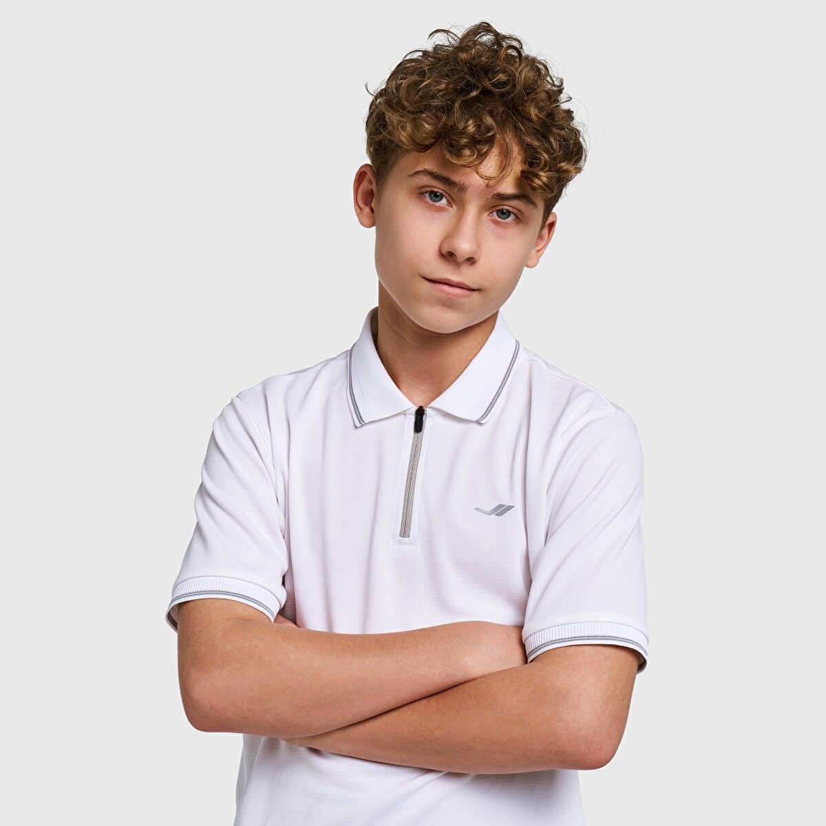 Çocuk Beyaz Polo Yaka T-Shirt 26S-3046 | Lescon