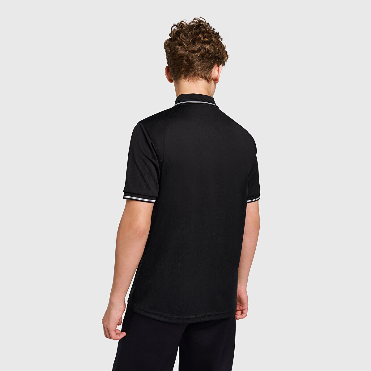 Çocuk Siyah Polo Yaka T-Shirt 26S-3046 | Lescon