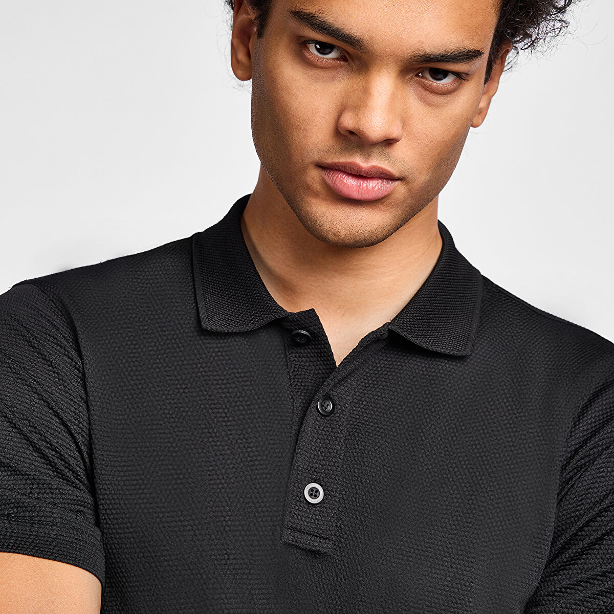 Erkek Siyah Polo Yaka T-Shirt 26S-1297 | Lescon