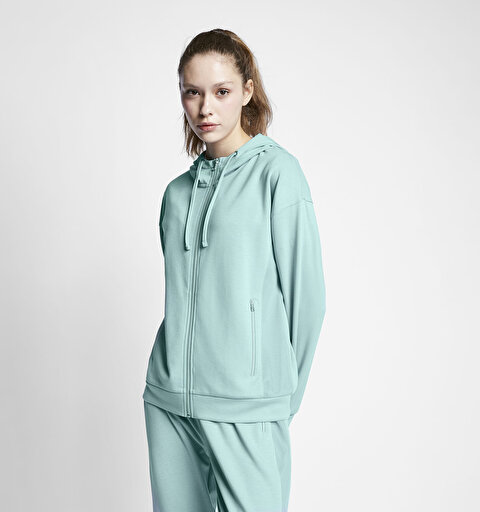 Women's Zippered Hooded Sweatshirt 23B-2118
