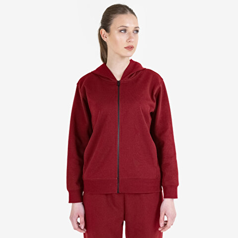 Women's Zippered Hooded Sweatshirt 23N-2219