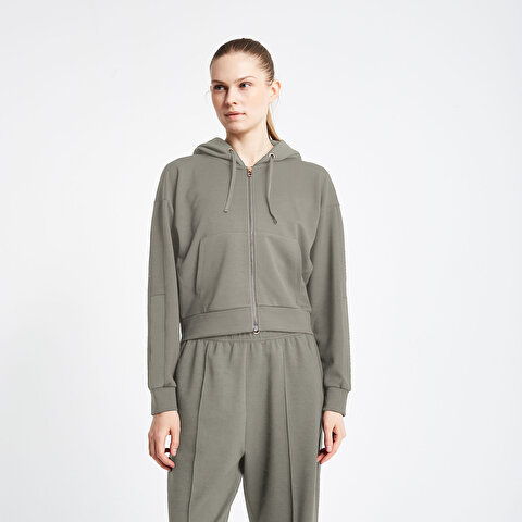 Women's Zippered Hooded Sweatshirt 24N-2103