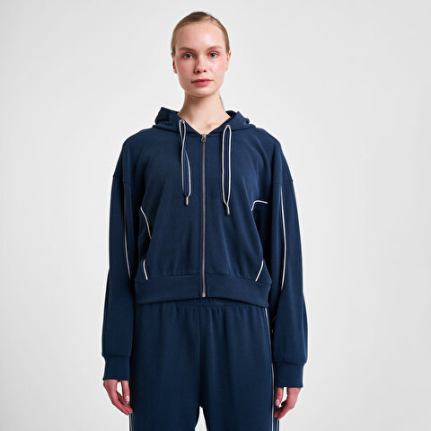 Women's Zippered Hooded Sweatshirt 25N-2113