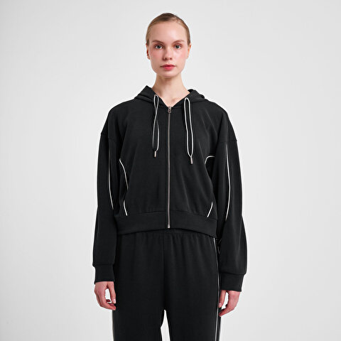 Women's Zippered Hooded Sweatshirt 25N-2113