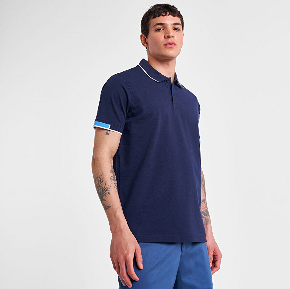 Erkek Lacivert Polo Yaka T-Shirt 25Y-1132 | Lescon