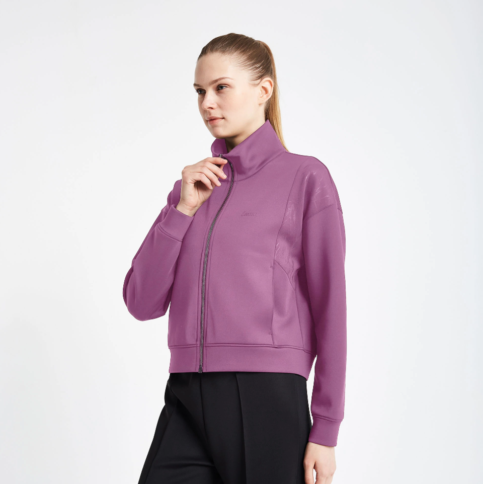 Kadın Pembe Fermuarlı Sweatshirt | Lescon