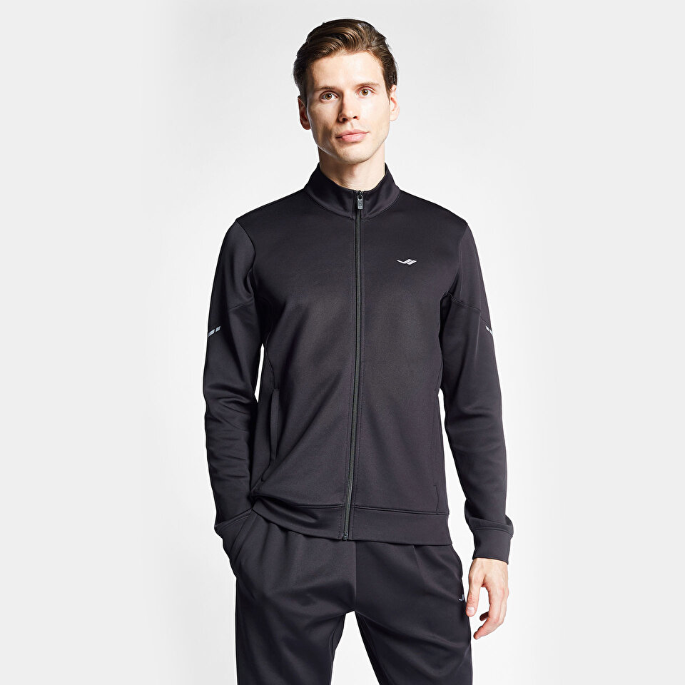 Erkek Siyah Fermuarlı Sweatshirt 25S-1249 N | Lescon
