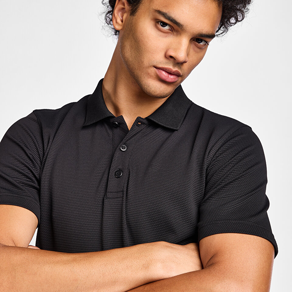 Erkek Siyah Polo Yaka T-Shirt 25S-1275 Y | Lescon