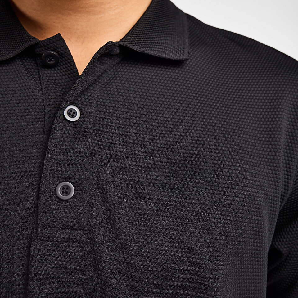 Erkek Siyah Polo Yaka T-Shirt 26S-1297 | Lescon
