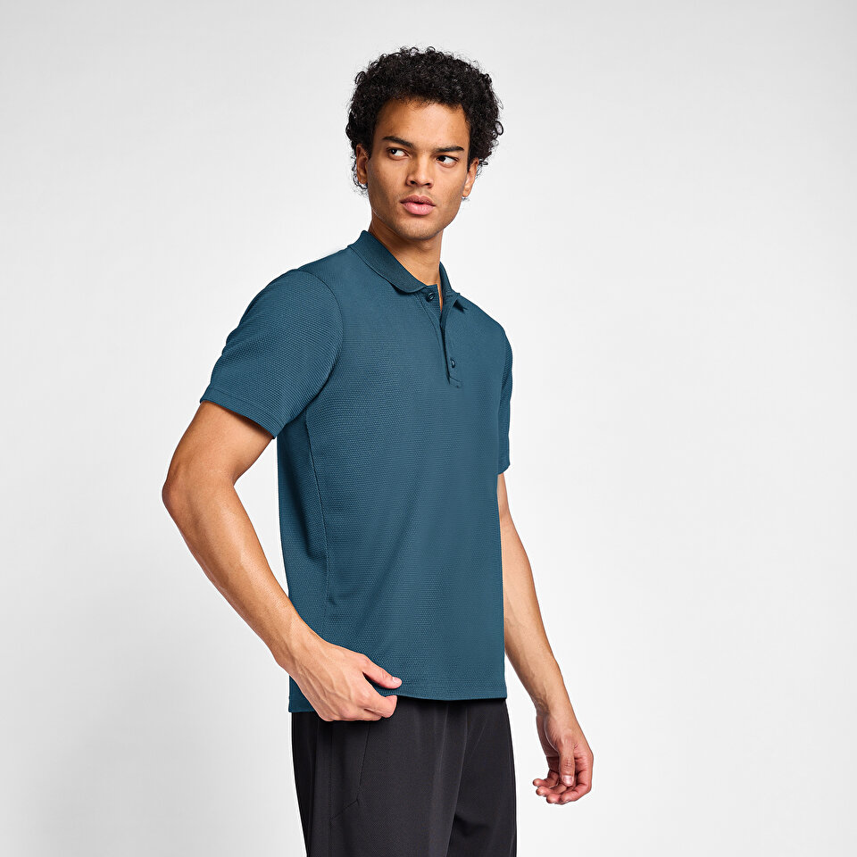 トップス AFB DOUBLE LAYERD LS POLO SHIRTS Erkek Mavi Polo Yaka T-Shirt 26S-1297 | Lescon